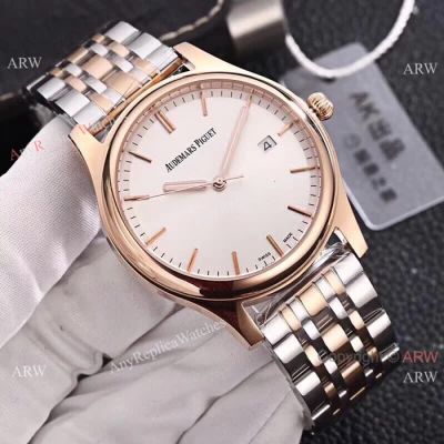 High Quality Audemars Piguet Two Tone Rose Gold White Face Watches-Cheap Audemars Piguet Replica Watches